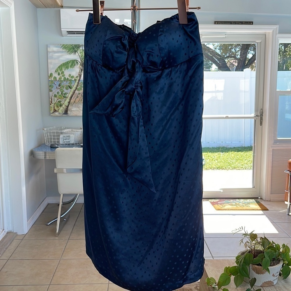 𝅺ARDEN B Strapless 100% Silk Dress
